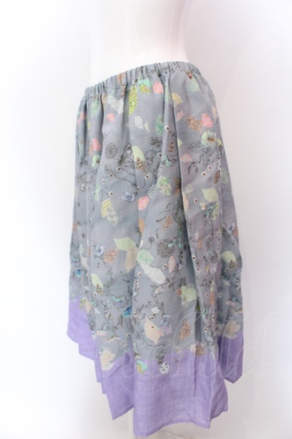 画像2: Franche Lippee / ユニコーン柄スカート M グレー O-25-02-19-1134-LO-SK-IG-ZT181 (2)