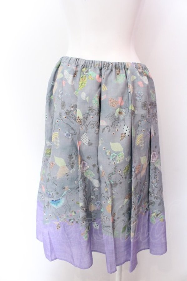 画像3: Franche Lippee / ユニコーン柄スカート M グレー O-25-02-19-1134-LO-SK-IG-ZT181 (3)