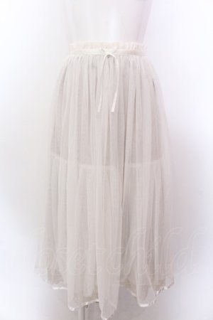 画像: Franche Lippee / うさぎレース使いチュールスカート M ミルク×ベージュ O-25-02-19-1135-LO-SK-OW-ZT182