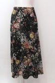 画像1: INGEBORG / 桜薔薇柄ロングスカート  クロ O-25-02-19-1144-LO-SK-IG-ZT156 (1)