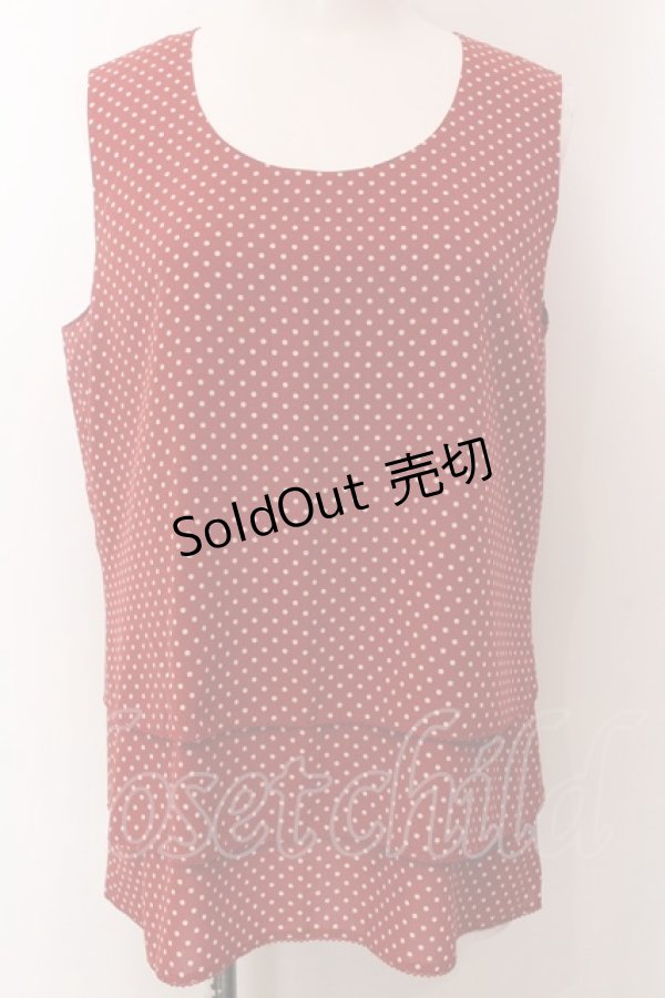 画像1: INGEBORG / ノースリーブトップス  アカドット O-25-02-19-1015-LO-TO-IG-ZT091 (1)