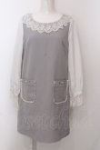 画像1: evelyn / 袖シフォンワンピース M グレー O-25-02-19-1022-LO-OP-OW-ZT091 (1)