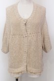 画像1: Franche Lippee / 麻混裾レースラメニットカーディガン M ベージュ O-25-02-19-1024-LO-TO-OW-ZT092 (1)
