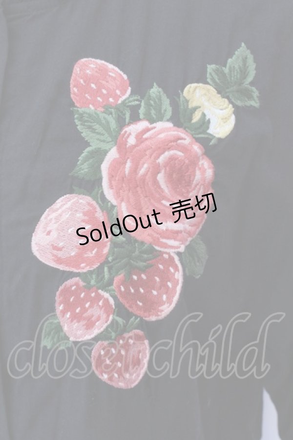 画像2: Jane Marple Dans Le Salon / Strawberry embroidery dress M クロ O-25-02-19-021-JM-OP-IG-ZS (2)