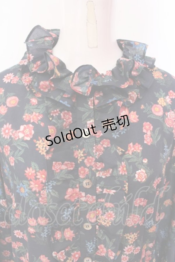 画像2: Jane Marple Dans Le Salon / Flowers of Jouy レイヤードドレス M ネイビー O-25-02-19-024-JM-OP-IG-ZS (2)