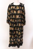 画像1: Jane Marple / Jubilee flowersサテンカラードレス M クロ O-25-02-19-026-JM-OP-YM-ZS (1)