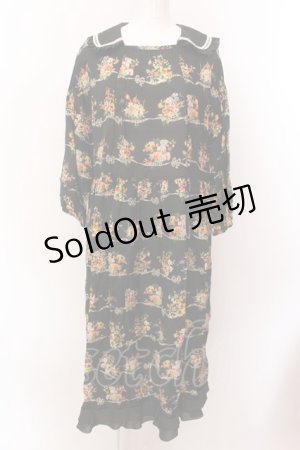 画像: Jane Marple / Jubilee flowersサテンカラードレス M クロ O-25-02-19-026-JM-OP-YM-ZS