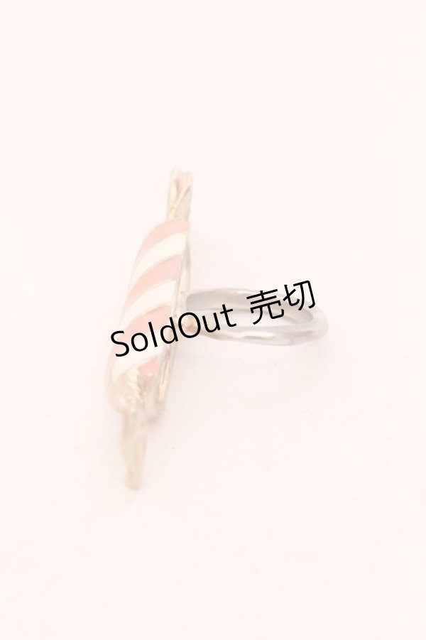 画像2: 【SALE】Q-pot. / ストライプキャンディーリング 9号 ピンク O-25-02-20-039-QP-AC-OW-ZT432-F002 (2)