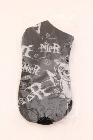 画像: NieR Clothing / クルー丈ソックス  ボッチ（ブラックｘホワイト） O-25-02-20-050-PU-ZA-YM-ZT432