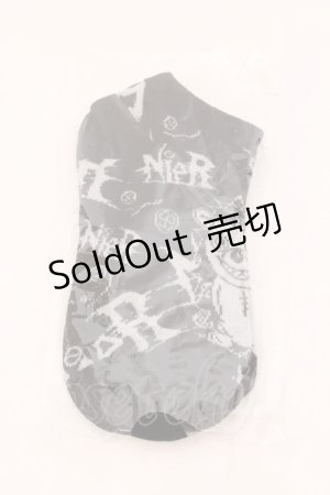 画像: 【SALE】NieR CLOTHING / クルー丈ソックス  ボッチ（ブラックｘホワイト） O-25-02-20-050-PU-ZA-YM-ZT432-F001
