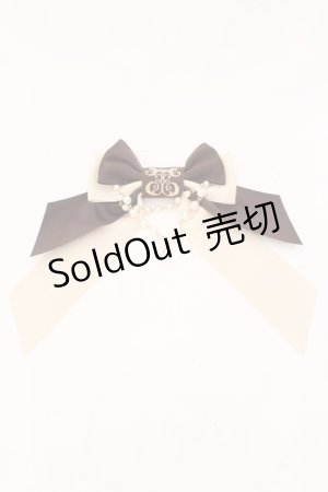 画像: Enchantlic Enchantilly / ロゴ刺繍パールリボンブローチ  ブラウン×アイボリー O-25-02-20-071-LO-ZA-IG-ZT432-F001