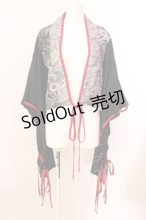 画像: Qutie Frash / ショートカーデ  ブラック　×レッド O-25-02-20-007-QU-TO-IG-OS