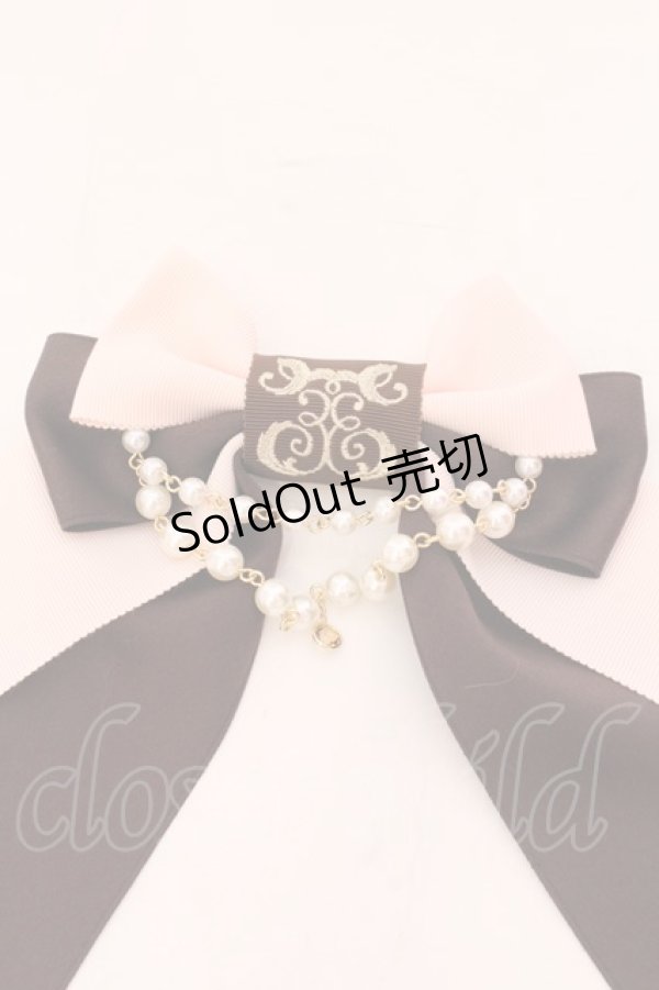 画像2: Enchantlic Enchantilly / ロゴ刺繍パールリボンブローチ  ピンク×ブラウン O-25-02-20-078-LO-ZA-OW-ZT432 (2)