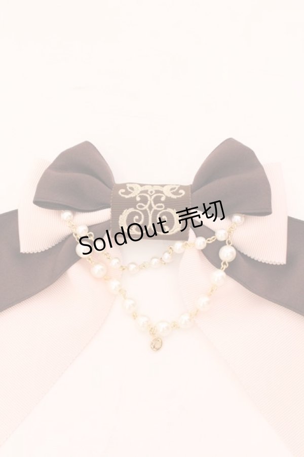 画像2: 【SALE】Enchantlic Enchantilly / ロゴ刺繍パールリボンブローチ  ピンク×ブラウン O-25-02-20-079-LO-ZA-IG-ZT432-F001 (2)
