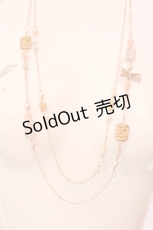 画像: axes femme / ストーンビーズ2連ネックレス  ピンクゴールド O-25-02-20-025-AX-AC-IG-ZT432-F003