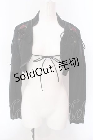 画像: Ozz Croce / レースアップショートボレロ  ブラック×レッド O-25-02-22-028-OO-TO-IG-OS