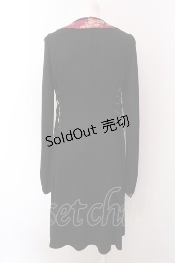 画像4: Ozz oneste / サイドレースアップニットチャイナカーディガン  ブラック×ワイン O-25-02-22-030-OO-TO-IG-OS (4)