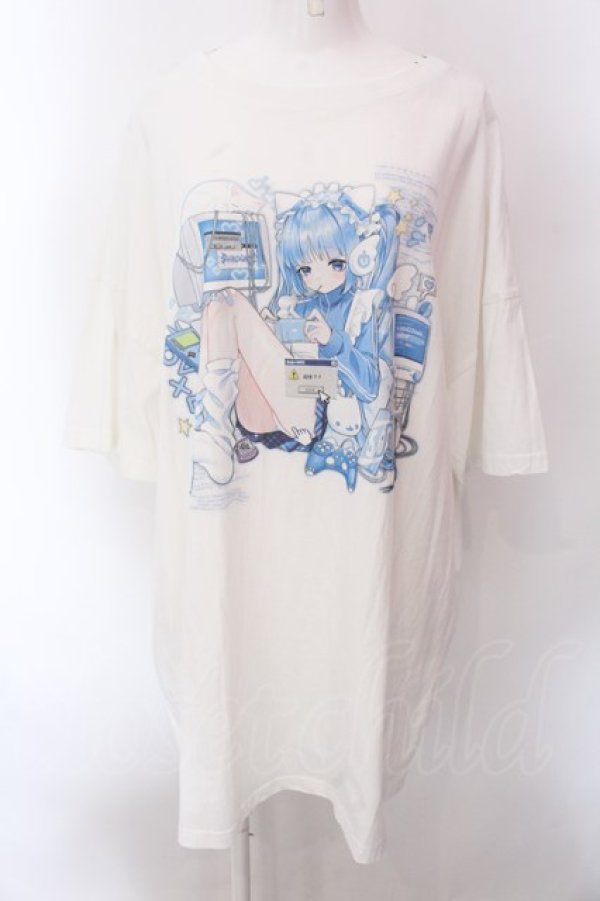 画像1: ililil / ねこみみてんしちゃんTシャツver2 F ホワイト O-25-02-22-033-PU-TS-YM-ZI (1)