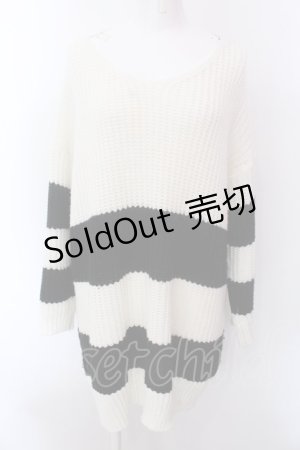 画像: KRY CLOTHING / CHLL 2 ボーダーニットソー  ブラックｘホワイト O-25-02-22-039-EL-TO-YM-ZY