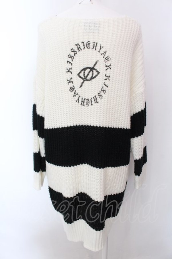 画像3: KRY CLOTHING / CHLL 2 ボーダーニットソー  ブラックｘホワイト O-25-02-22-039-EL-TO-YM-OS (3)