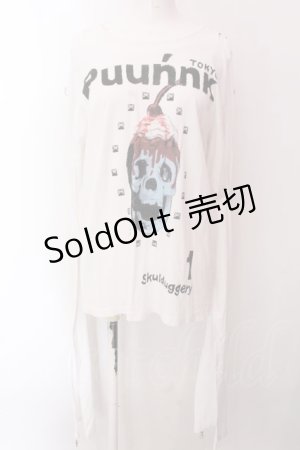 画像: million dollar orchestra / スカルptパンキッシュカットソー F ホワイト O-25-02-22-041-PU-TO-OW-ZI