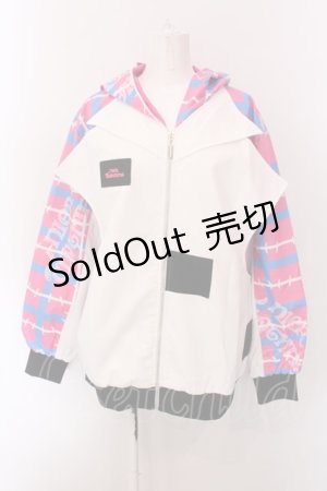 画像: NieR Clothing / 高品質ORIGINAL JUMPER【ピンクブルー】  ホワイト×ピンク×ブルー O-25-02-22-043-PU-JA-IG-ZT050