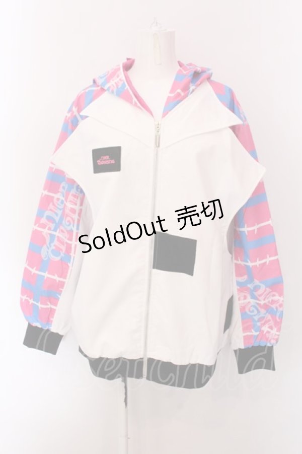 画像1: NieR Clothing / 高品質ORIGINAL JUMPER【ピンクブルー】  ホワイト×ピンク×ブルー O-25-02-22-043-PU-JA-IG-ZT050 (1)