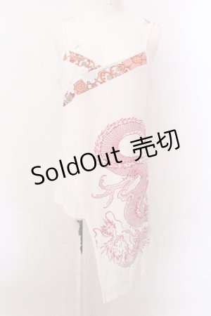 画像: Qutie Frash / 2024プレミアムセット-繚乱-チャイナチュニック  ホワイト×レッド O-25-02-22-057-QU-TO-OW-OS