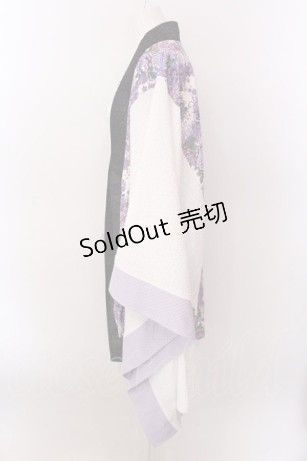 画像2: Qutie Frash / アシメ着物カーデ【２店舗限定カラー】  限定パープル O-25-02-22-058-QU-OP-IG-OS (2)