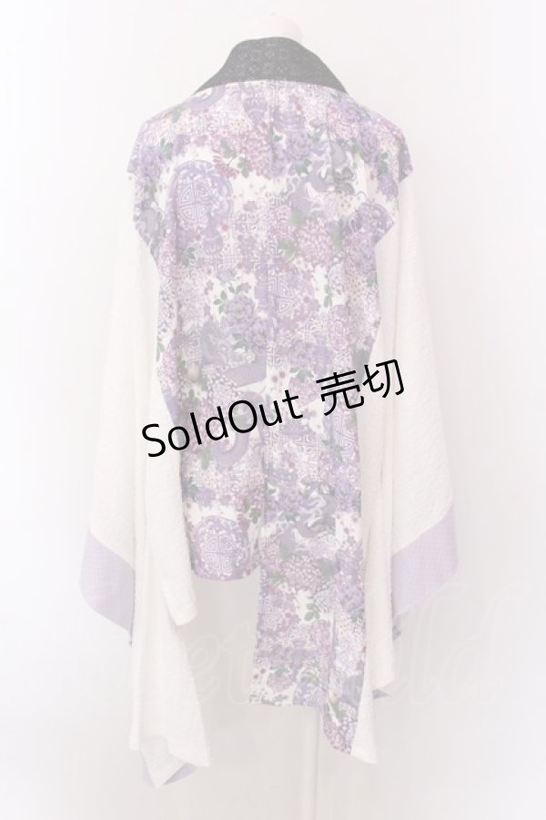 画像3: Qutie Frash / アシメ着物カーデ【２店舗限定カラー】  限定パープル O-25-02-22-058-QU-OP-IG-OS (3)