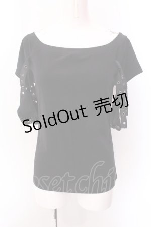 画像: Qutie Frash / アーム付きカットソー  ブラック O-25-02-22-066-QU-TO-OW-OS