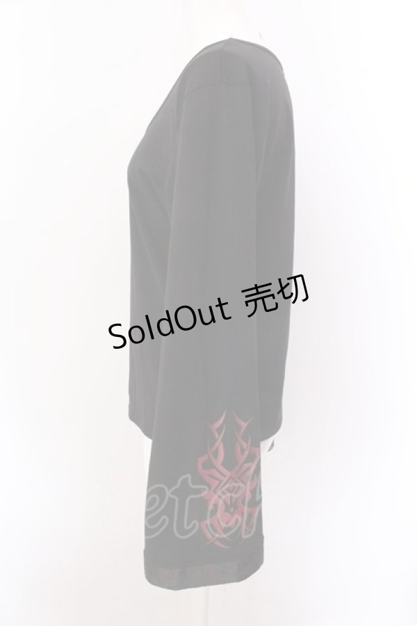 画像2: Qutie Frash / 2020プレミアム-金華-インナーTシャツ  ブラック×レッド O-25-02-22-067-QU-TO-IG-ZI (2)