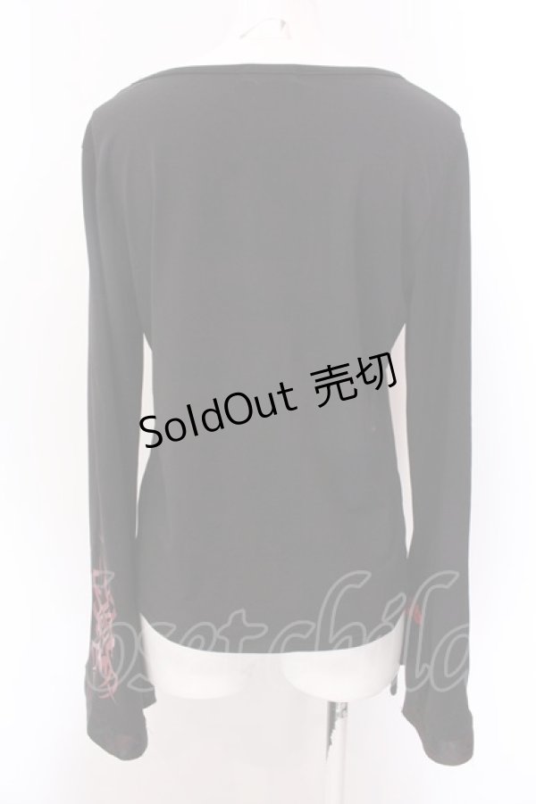 画像3: Qutie Frash / 2020プレミアム-金華-インナーTシャツ  ブラック×レッド O-25-02-22-067-QU-TO-IG-ZI (3)