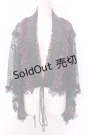 画像: Qutie Frash / レース着物カーデ  ブラックｘパープル O-25-02-22-074-QU-TO-YM-ZI