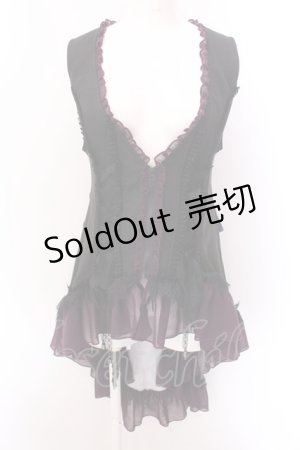 画像: Qutie Frash / ダイヤリボンベスト  ブラックｘパープル O-25-02-22-075-QU-TO-YM-OS