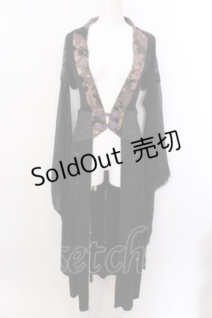 画像: Qutie Frash / 楊柳着物袖カーディガン  ブラック O-25-02-22-076-QU-OP-IG-OS