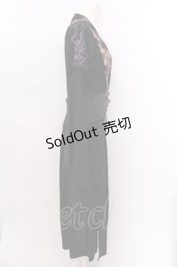画像2: Qutie Frash / 楊柳着物袖カーディガン  ブラック O-25-02-22-076-QU-OP-IG-OS (2)