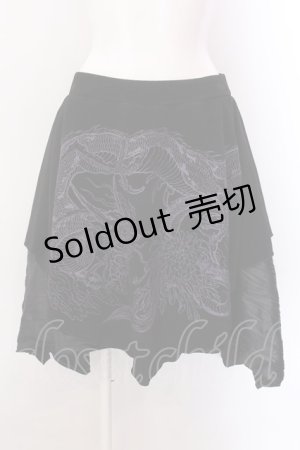 画像: Qutie Frash / ドラゴンptちりめんスカート  ブラック×パープル O-25-02-22-081-QU-SK-OW-OS