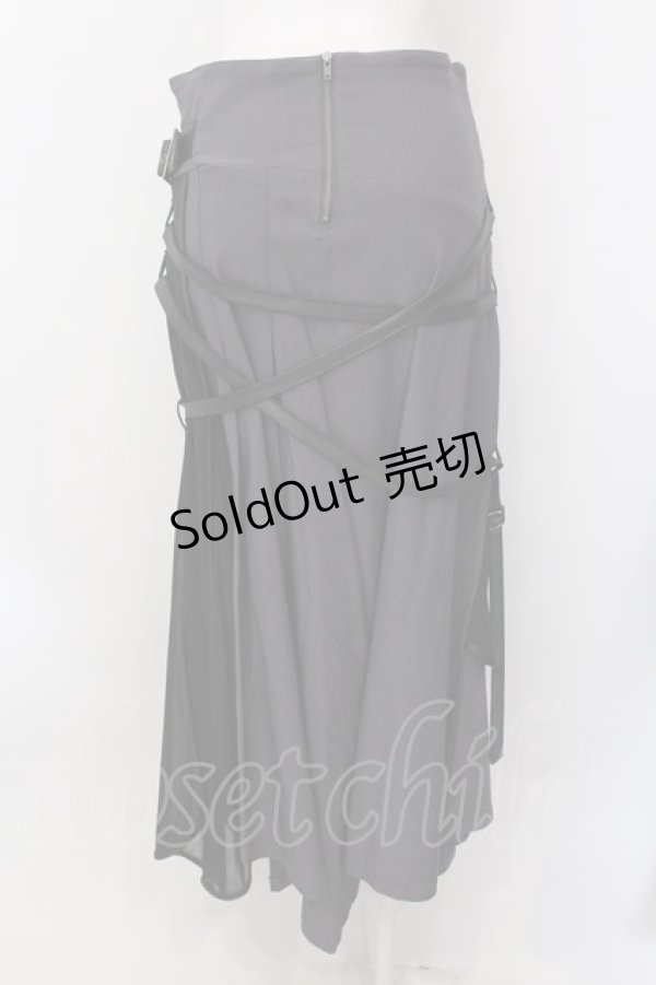 画像4: Ozz Croce / 交差ギミックラップロングスカート  ブラック×グレー O-25-02-22-013-OO-SK-IG-OS (4)