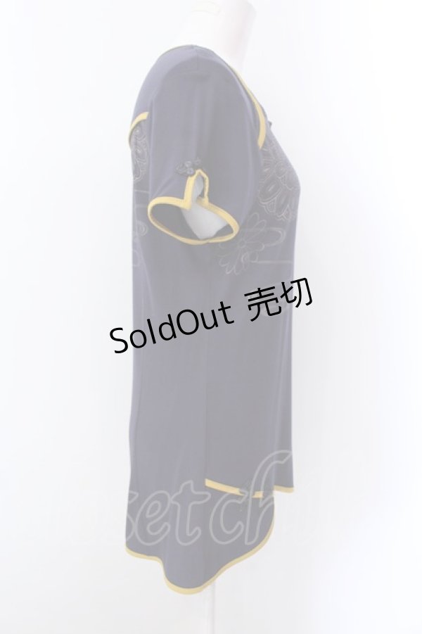 画像2: Ozz oneste / 金華ptチャイナカットソー  ネイビー O-25-02-22-020-OO-TO-OW-OS (2)