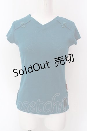 画像: Ozz On / バックエンブロイダリーチャイナトップス  ターコイズグリーン O-25-02-22-021-OO-TO-OW-OS
