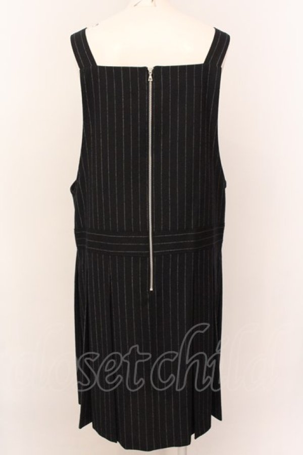 画像2: Jane Marple / Churchill stripe salopette skirt サロペットスカート M ネイビー O-25-02-23-042-JM-OP-IG-ZT0430 (2)