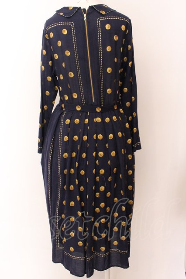 画像3: Jane Marple Dans Le Salon / Granny’s buttons day dress M ネイビー O-25-02-23-043-JM-OP-OW-ZT059 (3)