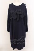 画像1: Jane Marple Dans Le Salon / Drape ribbon onepiece M ネイビー O-25-02-23-047-JM-OP-IG-ZT059 (1)