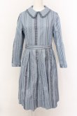 画像1: Jane Marple / Ribbon jacquard stripeのドミトリードレス M ブルーグレ O-25-02-23-048-JM-OP-IG-ZT215 (1)