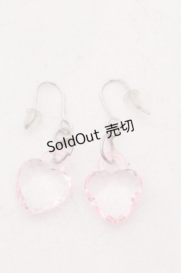 画像1: MARBLE / ハートクリスタルピアス  ピンク O-25-05-30-1008-GO-AC-IG-ZT444-F004 (1)