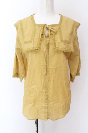 画像: axes femme / セーラーカラーコットンブラウス M イエロー O-25-02-23-010-AX-BL-SZ-OS
