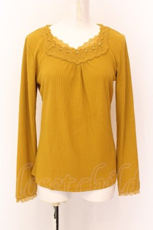 画像: axes femme / レース組み合わせリブインナー L カラシ O-25-02-23-011-AX-TO-OW-OS
