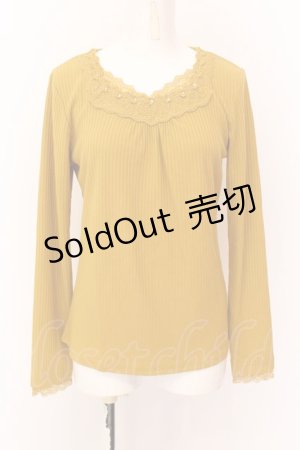 画像: axes femme / レース組み合わせリブインナー L カラシ O-25-02-23-011-AX-TO-OW-OS