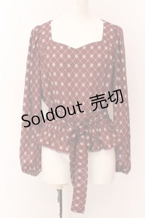 画像: axes femme POETIQUE / ヴィンテージ柄ブラウス M ワイン O-25-02-23-002-AX-BL-SZ-OS